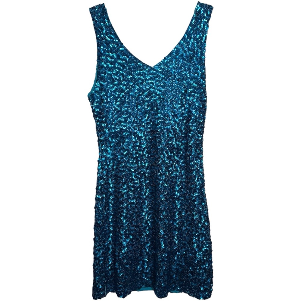 AMBER BLUE Teal Sequined Dress in Women’s‎ Size Large Party Formal Homecoming